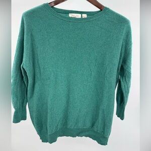 Inhabit 100% Cashmere Sweater Women’s Size Medium Teal Green Crewneck Luxury